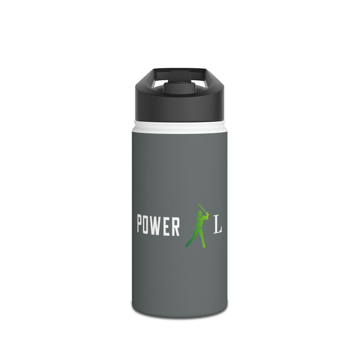 POWER L - Stainless Steel Water Bottle, Standard Lid GREY HORIZONTAL LOGO