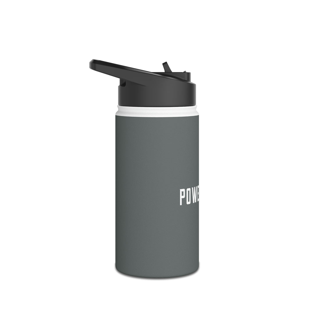 POWER L - Stainless Steel Water Bottle, Standard Lid GREY HORIZONTAL LOGO