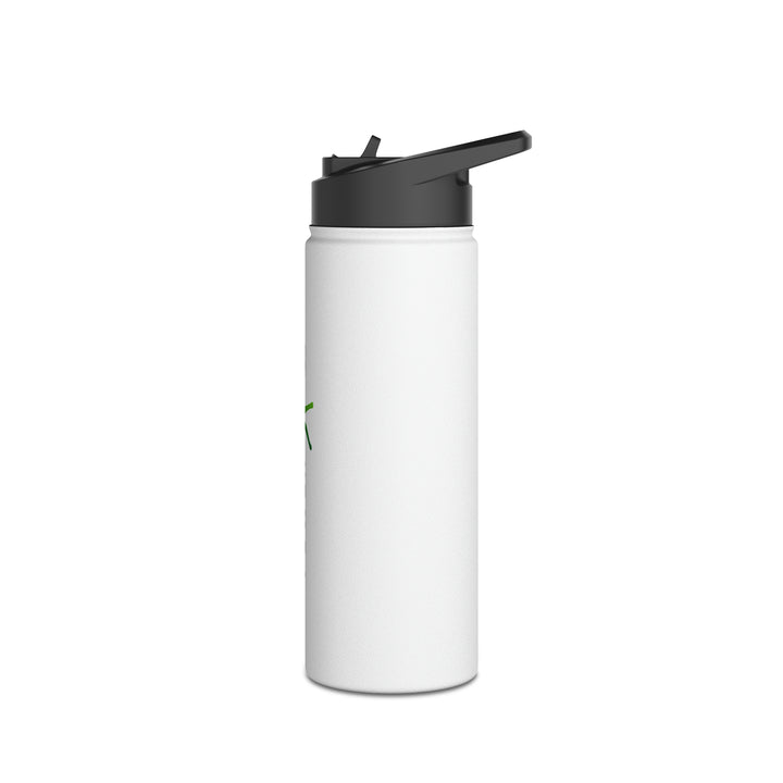 POWER L - Stainless Steel Water Bottle, Standard Lid WHITE (VERTICAL LOGO)