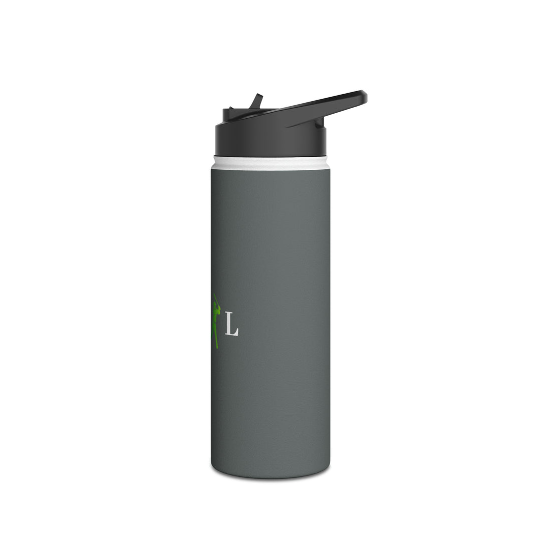 POWER L - Stainless Steel Water Bottle, Standard Lid GREY HORIZONTAL LOGO