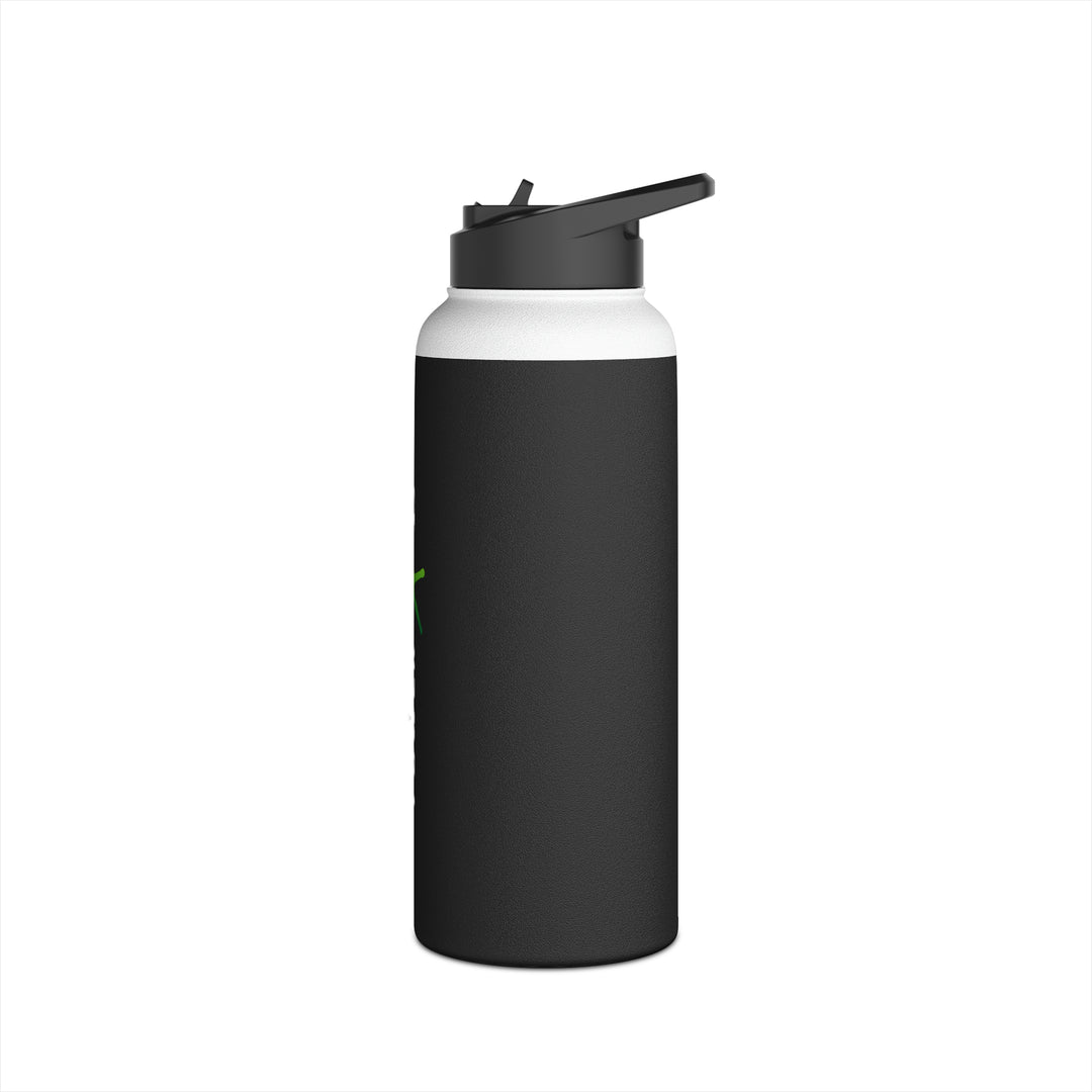 POWER L - Stainless Steel Water Bottle, Standard Lid BLACK (VERTICAL LOGO)