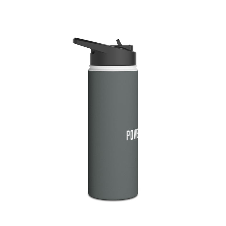 POWER L - Stainless Steel Water Bottle, Standard Lid GREY HORIZONTAL LOGO