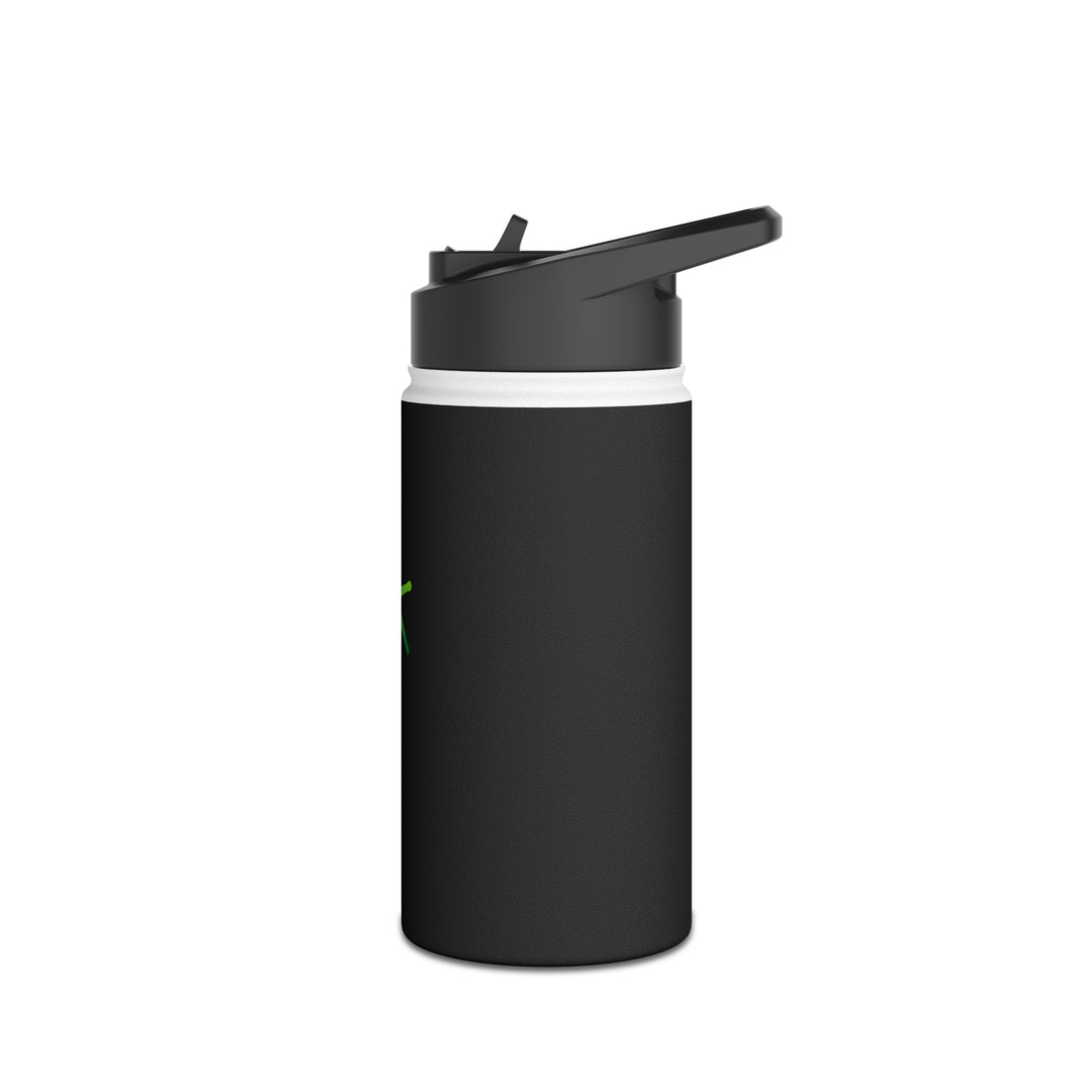 POWER L - Stainless Steel Water Bottle, Standard Lid BLACK (VERTICAL LOGO)