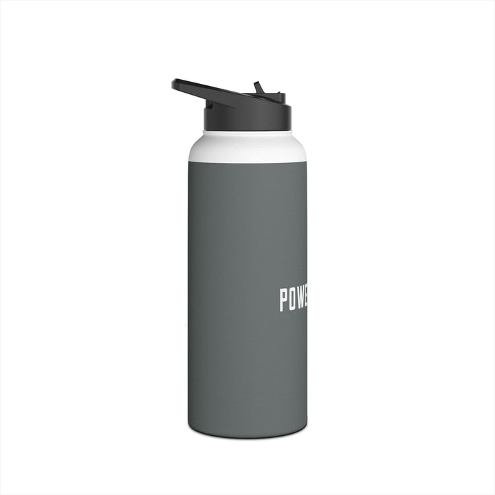 POWER L - Stainless Steel Water Bottle, Standard Lid GREY HORIZONTAL LOGO