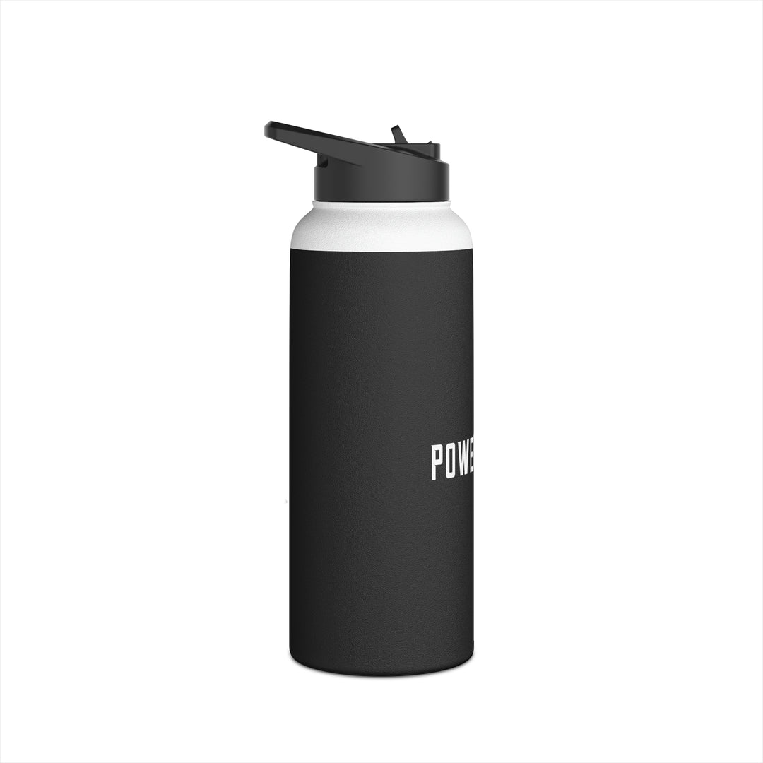 POWER L - Stainless Steel Water Bottle, Standard Lid BLACK (HORIZONTAL LOGO)