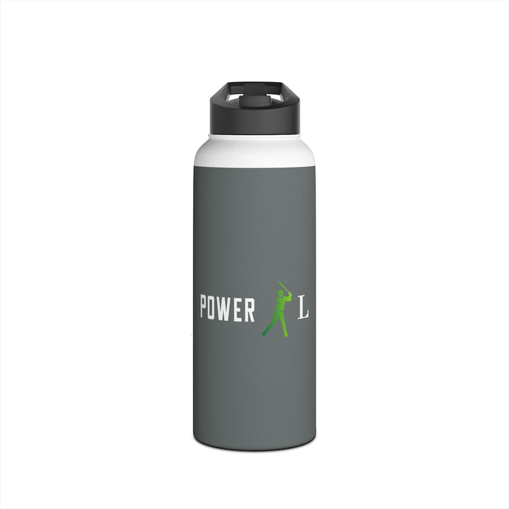 POWER L - Stainless Steel Water Bottle, Standard Lid GREY HORIZONTAL LOGO