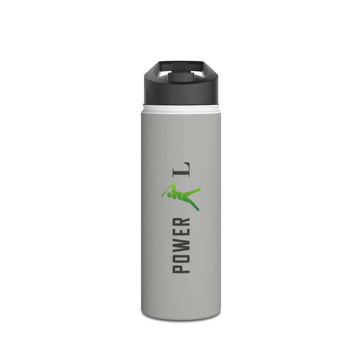 POWER L - Stainless Steel Water Bottle, Standard Lid GREY (VERTICAL LOGO)