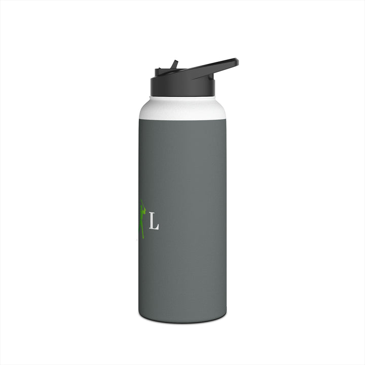 POWER L - Stainless Steel Water Bottle, Standard Lid GREY HORIZONTAL LOGO