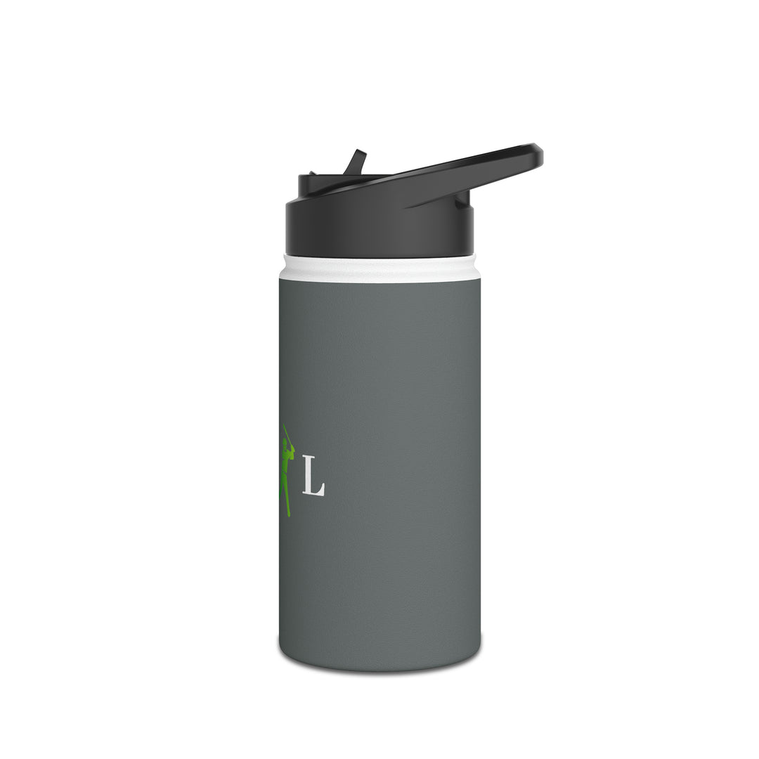 POWER L - Stainless Steel Water Bottle, Standard Lid GREY HORIZONTAL LOGO