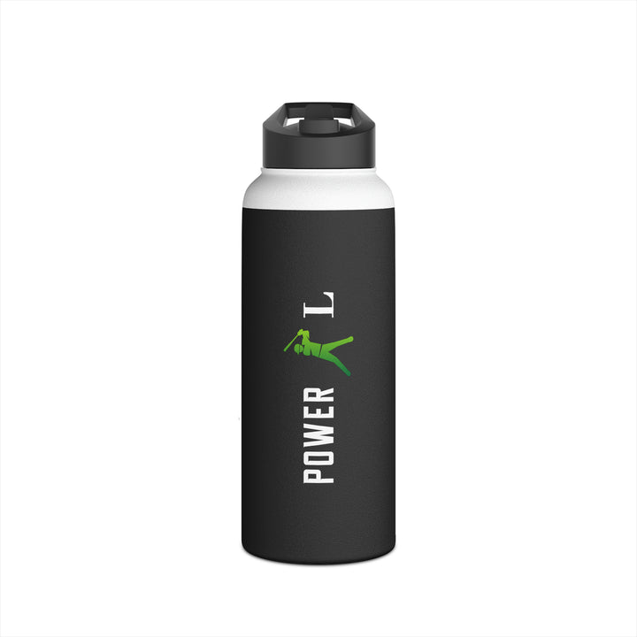 POWER L - Stainless Steel Water Bottle, Standard Lid BLACK (VERTICAL LOGO)