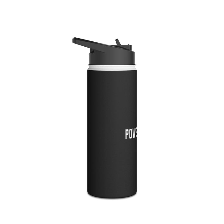 POWER L - Stainless Steel Water Bottle, Standard Lid BLACK (HORIZONTAL LOGO)