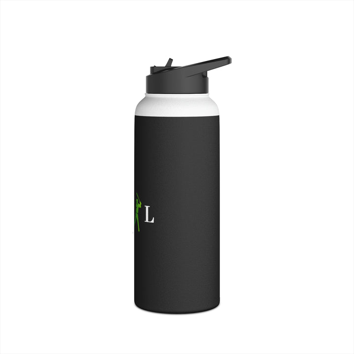 POWER L - Stainless Steel Water Bottle, Standard Lid BLACK (HORIZONTAL LOGO)