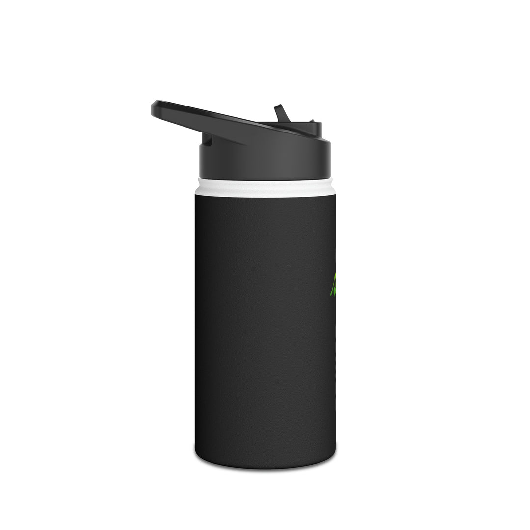 POWER L - Stainless Steel Water Bottle, Standard Lid BLACK (VERTICAL LOGO)