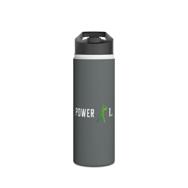 POWER L - Stainless Steel Water Bottle, Standard Lid GREY HORIZONTAL LOGO