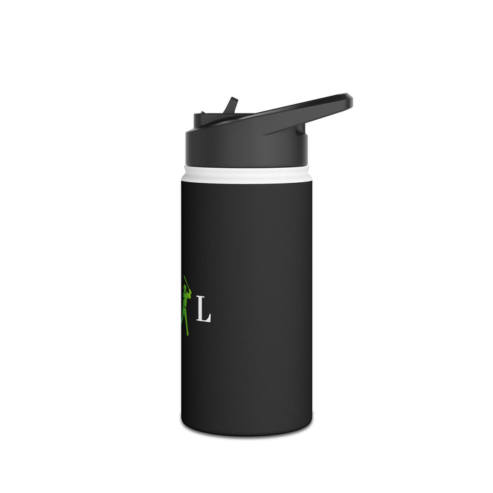 POWER L - Stainless Steel Water Bottle, Standard Lid BLACK (HORIZONTAL LOGO)