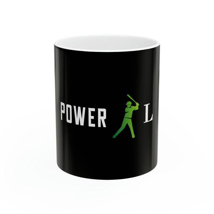 POWER L Ceramic Mug, 11oz BLACK