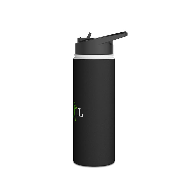 POWER L - Stainless Steel Water Bottle, Standard Lid BLACK (HORIZONTAL LOGO)