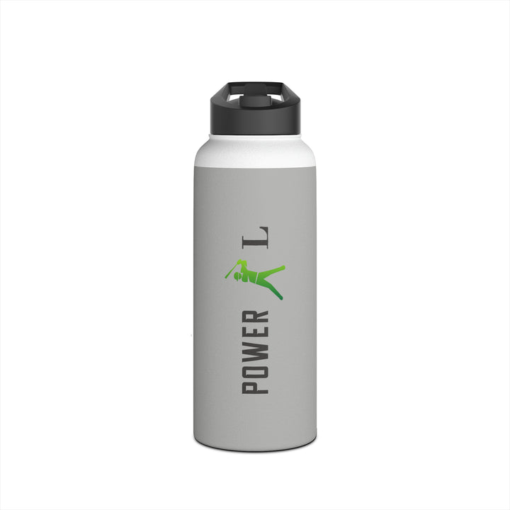 POWER L - Stainless Steel Water Bottle, Standard Lid GREY (VERTICAL LOGO)